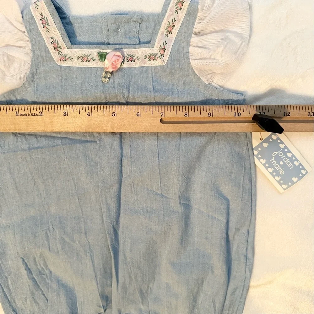 Mother-maid in the USA Chambray Bouquet Flower Romper Bodysuit 6M Baby Girl NWT